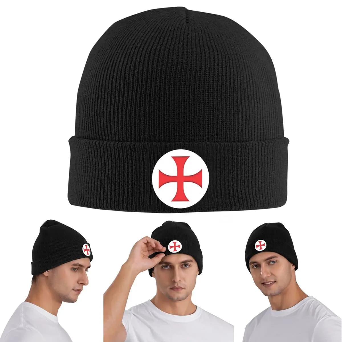 Cavaliere templare Croce di ferro tedesco Berretto lavorato a maglia caldo Cappello invernale lavorato a maglia Skullies Berretti Berretti Hip Hop per unisex