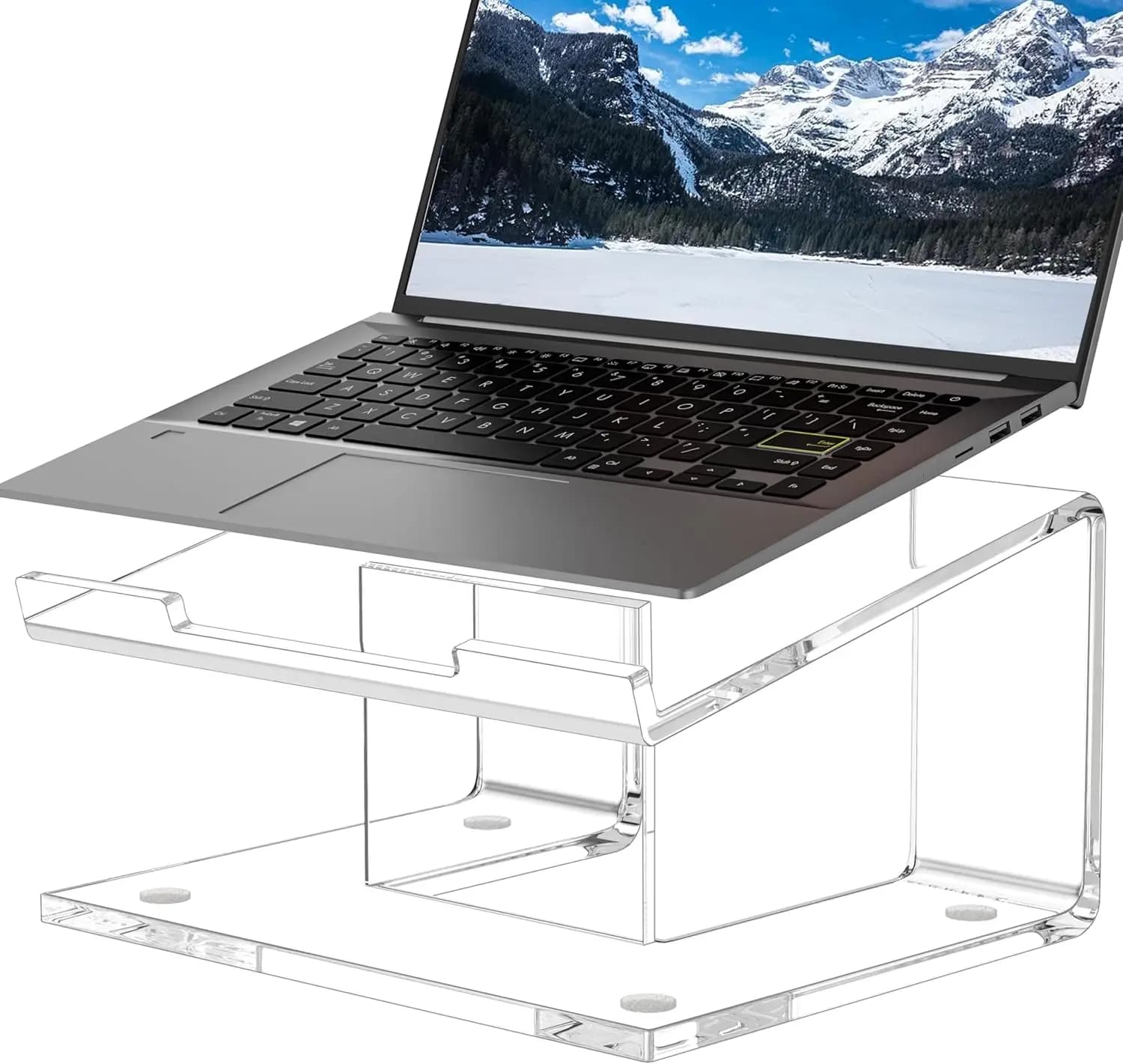 Supporto Ergonomico in Acrilico per Laptop da 10-17,3 Pollici, Compatibile con MacBook e Scrivanie