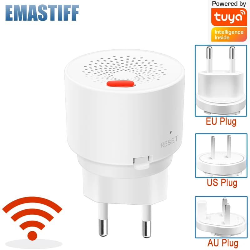 EU/US/UK Tuya Smart Home Wifi Sensore di gas naturale Gas di carbone combustibile GPL Rilevatore di perdite di gas Sicurezza antincendio Vita intelligente