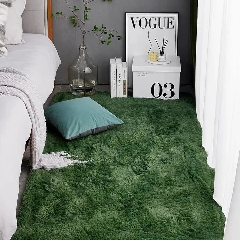 VIKAMA silk wool carpets luxurious green carpet bedroom full of Nordic Ins living room side table girl Rroom