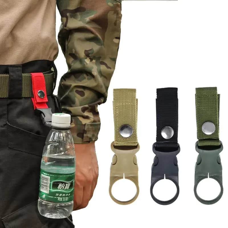 1-3 pezzi tessitura fibbia gancio porta bottiglia d'acqua clip nylon esterno arrampicata moschettone zaino pendente campo