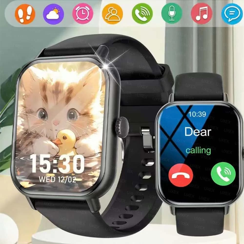 Esterno Smartwacth Uomo Fitness Schermo intero Chiamata Bluetooth Monitoraggio della salute Creazione regalo ideale Facce fai da te Multifunzione Wacth Donna