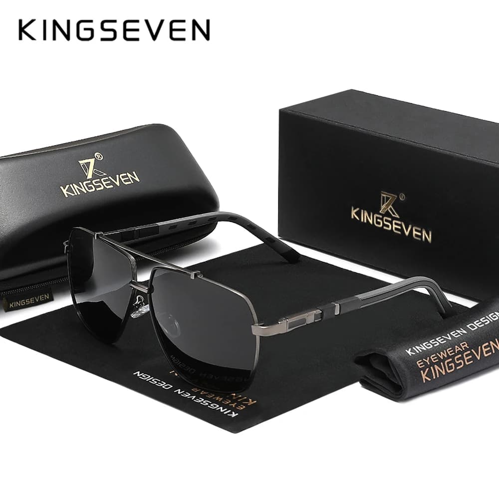 KINGSEVEN Polarized Sunglasses Man UV400 Square Protective Glasses with Large Frame Man Woman Women's Fashion causal guide glasses outdoor