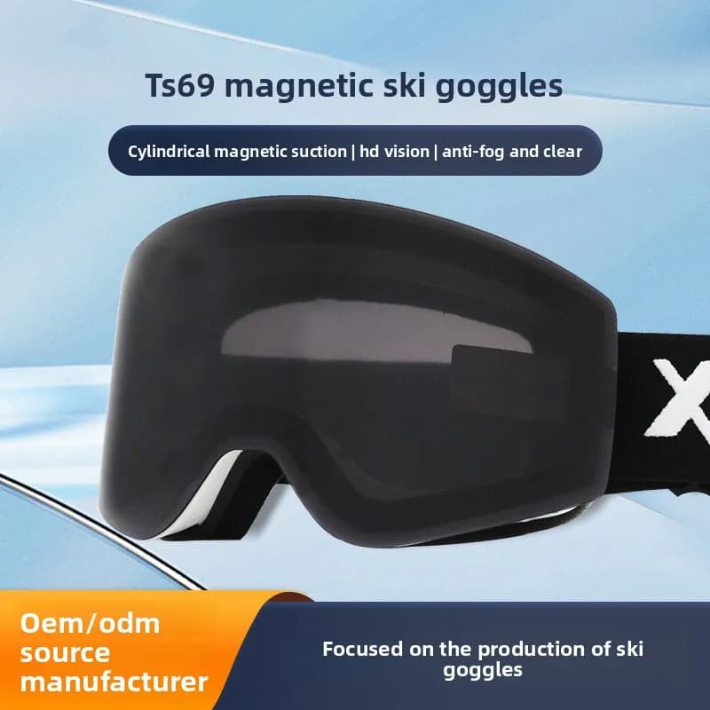 Outdoor Adult Ski Goggles Magnetic Detachable Lens Anti-fog Wind Resistant Snowboard Goggles Double Layer Lens Eyewear