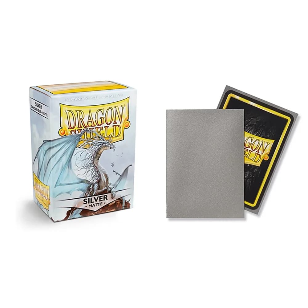 Argento OPACO 100 PZ/SCATOLA Carte Smerigliate Maniche Dragon Shield Carte Cover Carte Protector per PKM/Star Reals Giochi da tavolo