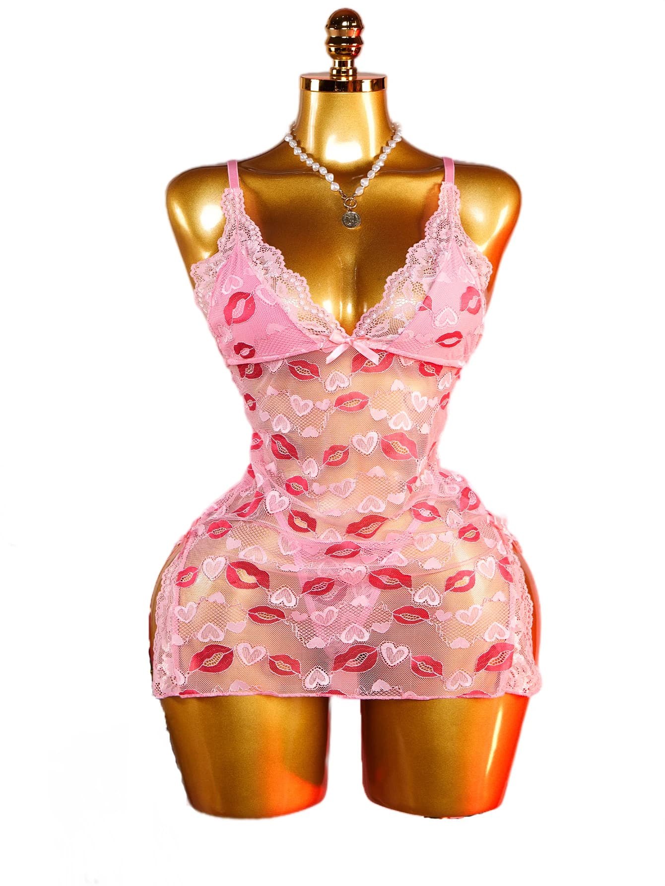 Camicia da Notte Erotica per Donne, Lingerie Sexy con Inserti in Pizzo, Pigiama da Sposa per Appuntamenti di San Valentino