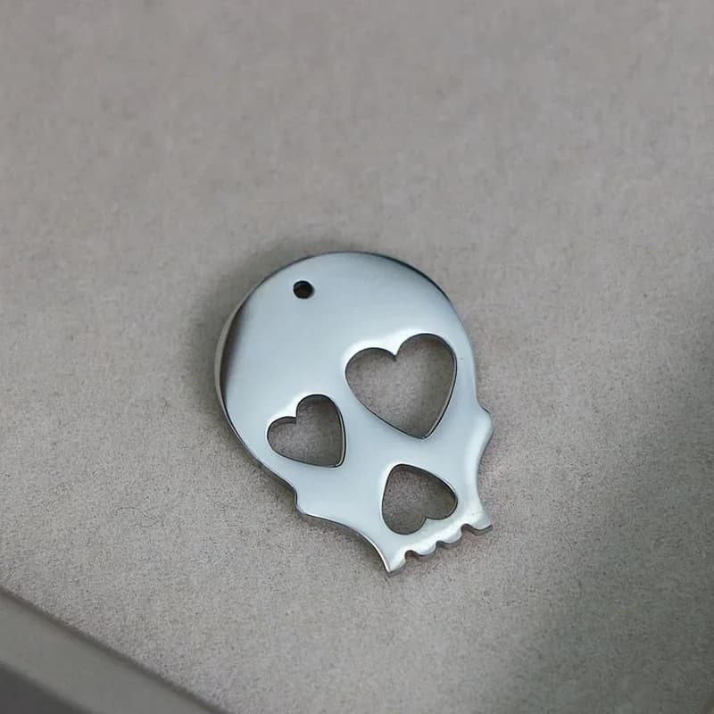 WZNB 6 pezzi ciondoli con teschio e cuori, cornice in acciaio inossidabile per la creazione di gioielli, orecchini fatti a mano, bracciale, collana, accessori fai da te
