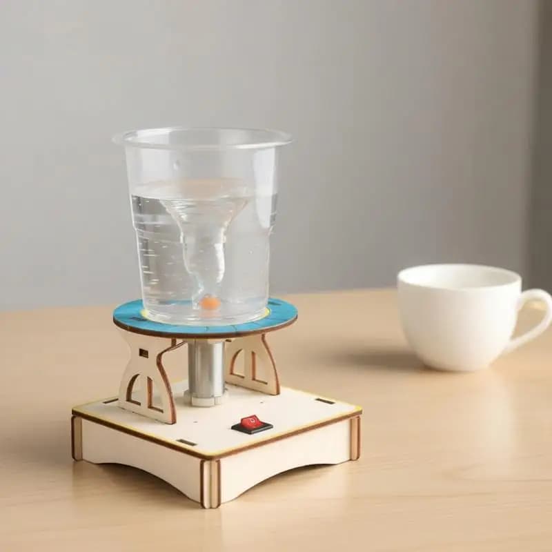 Un set di puzzle rotanti in legno, un regalo innovativo per bambini per esperimenti scientifici, un giocattolo scientifico elettronico fai-da-te.