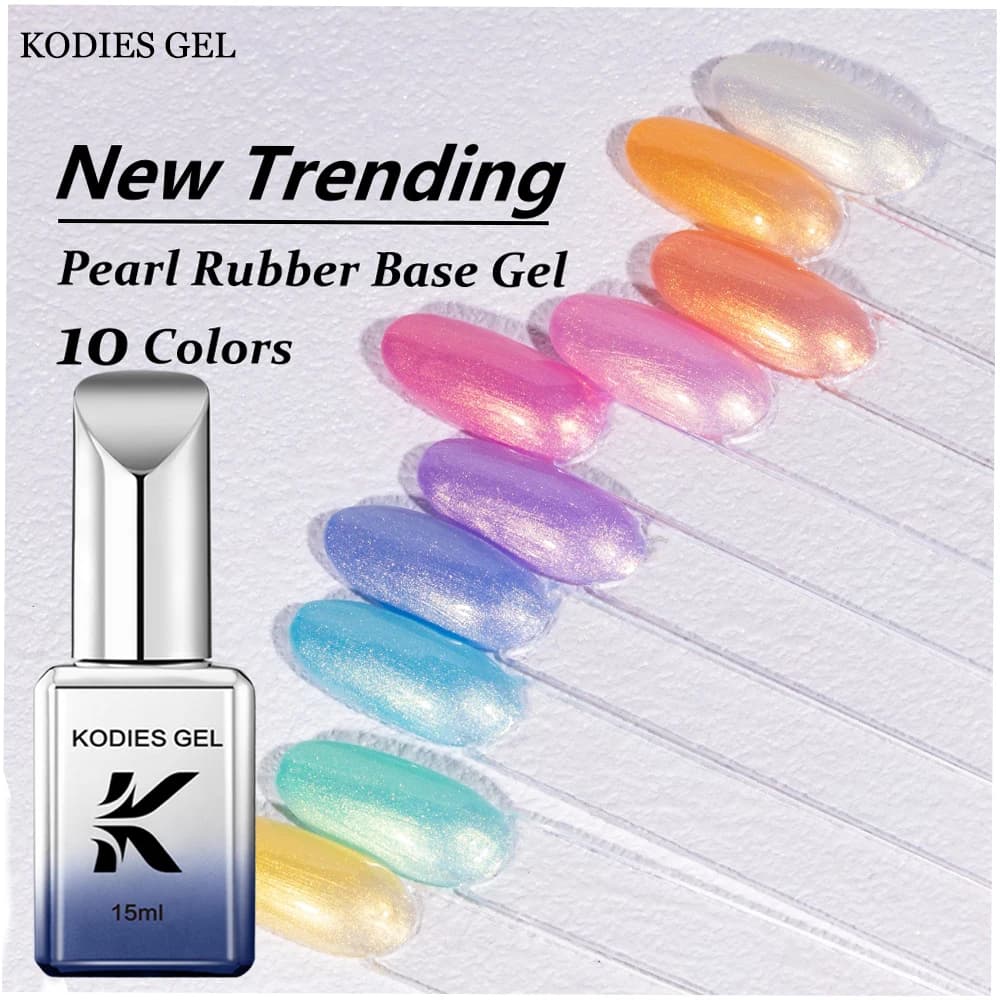 KODIES GEL nail polish gel with pearl rubber base Chromium siren UV gel enamel Perlescent shell Aurora Manicure Art nails Lacquer