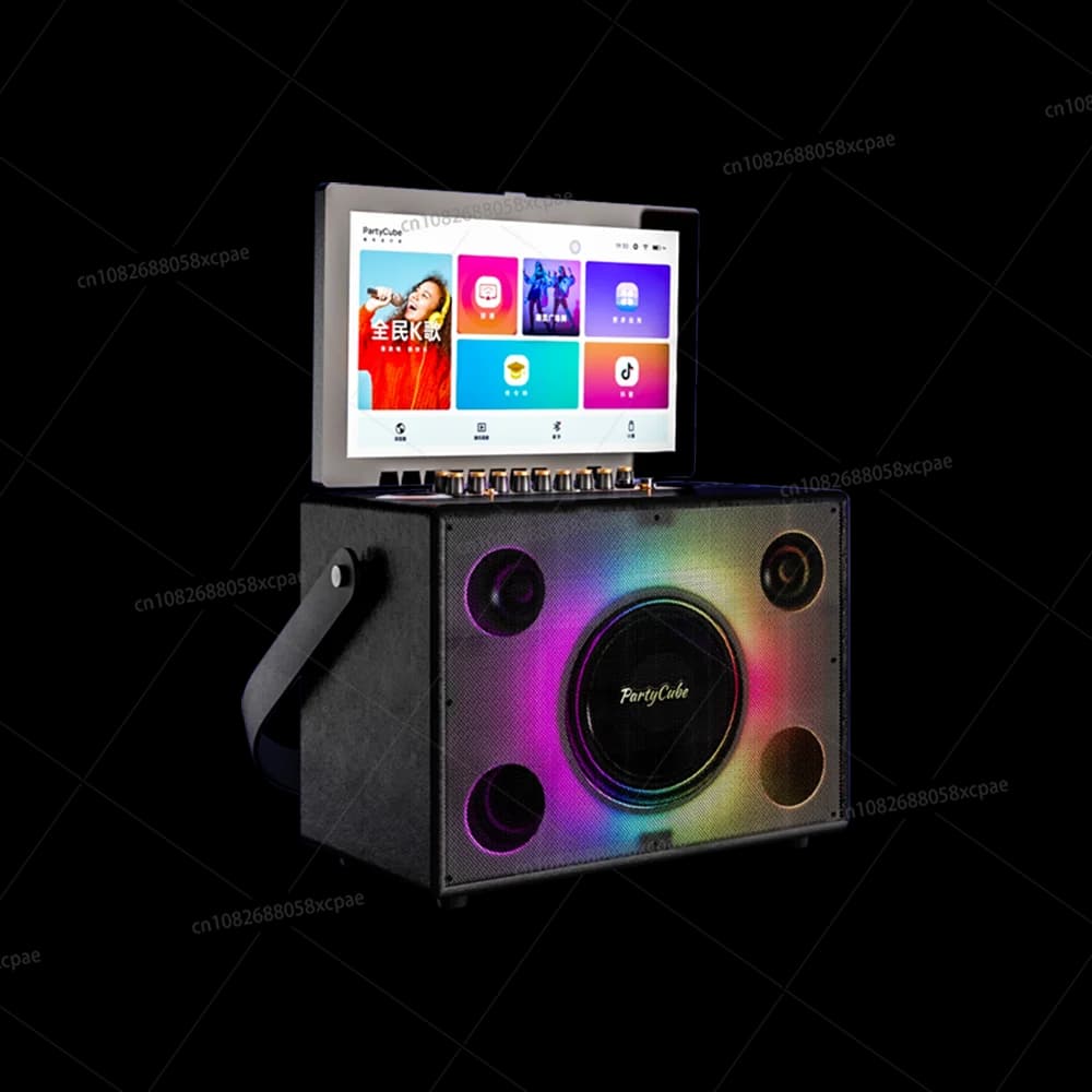 Altoparlante karaoke pronto per la spedizione con microfono e altoparlante wireless Bluetooth, macchina karaoke portatile con schermo