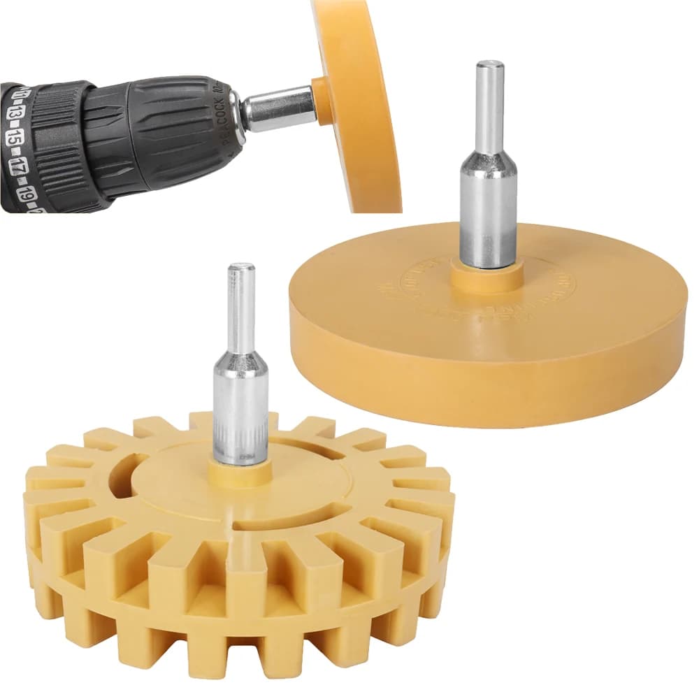 SIFANG Rubber Wheel for Car Rubber Adhesive Removal, Electric Drill Adapter, Rubber Vinyl Decal Removal Tool for Paint Repair