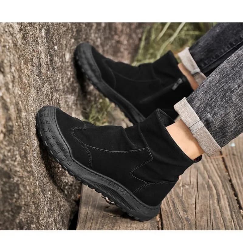 Men's High-Top Hiking Shoes for Climbing king Travel Anti-Slip Wear-Resistant Thick Bottom Casual Labor Footwear