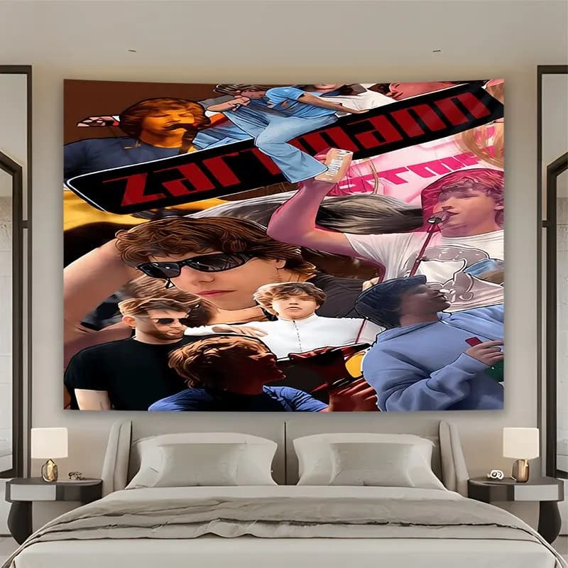 Large Pop Culture Celebrity Tapestry Wall Hanging Art Decor Poster Collage Style 150x300cm Modern Bedroom Living Room Decoration