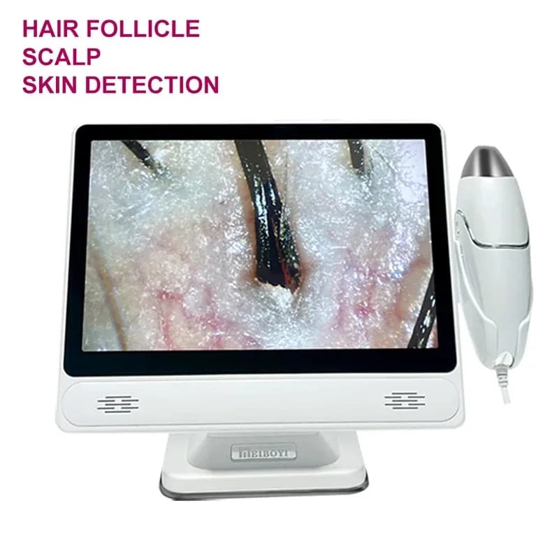 2025 HD Digital Skin Analyzer Professional Hair Scalp Camera Detector Hair Follicle Oil Moisture Test Device 10 Inch Skin Tester