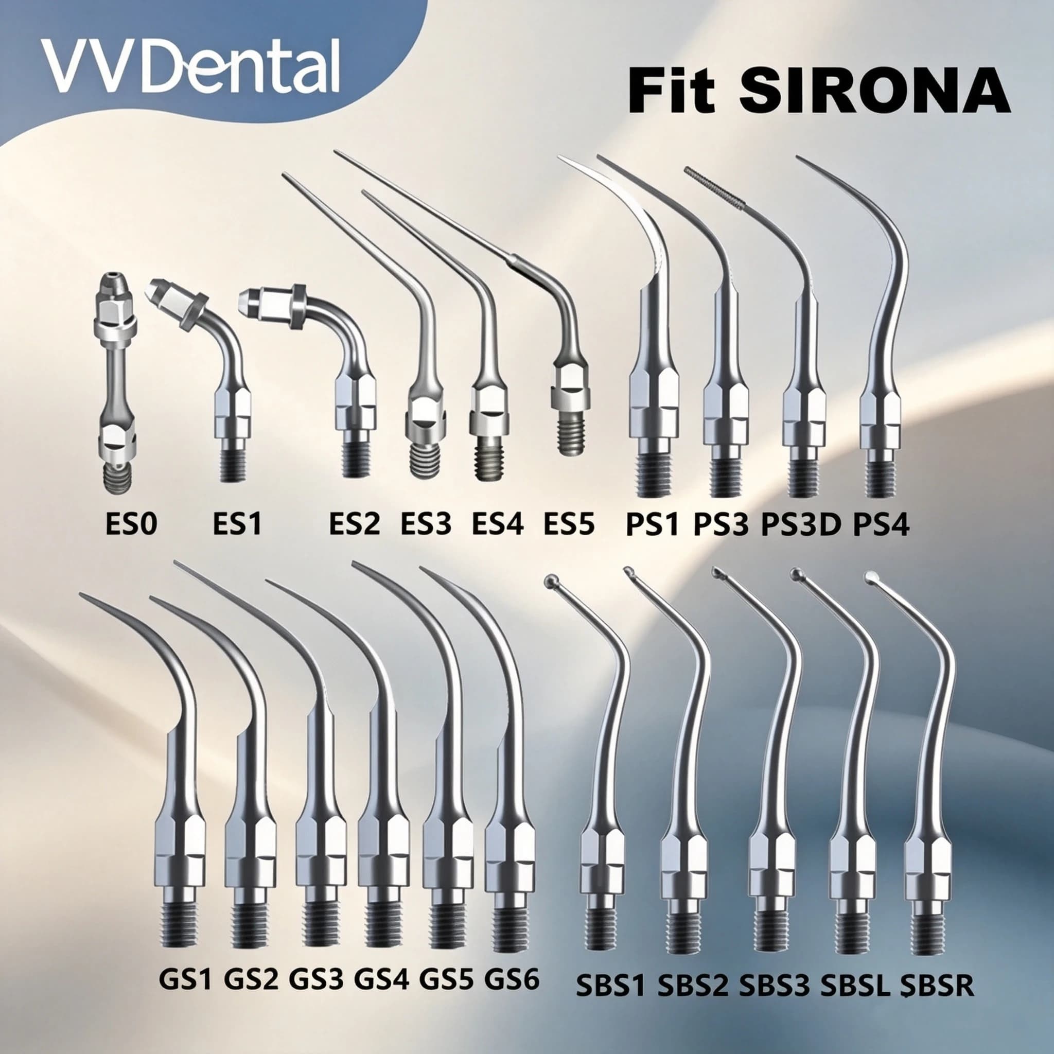 VVDental Ultrasonic Scaler Tips Kit Fit For SIRONA Handpiece Teeth Cleaning Scaling Periodontics Endodontics Tip Dental Tools