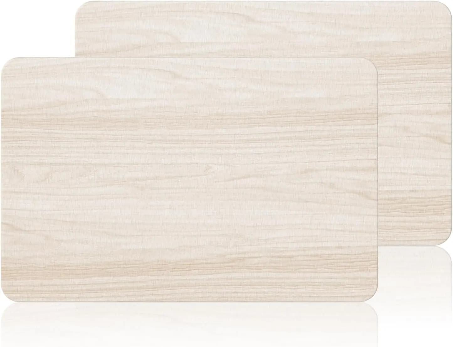 Set di 2 Tappetini da Bagno in Pietra ad Asciugatura Rapida, Antiscivolo e Assorbenti, Design Effetto Legno Facile da Pulire