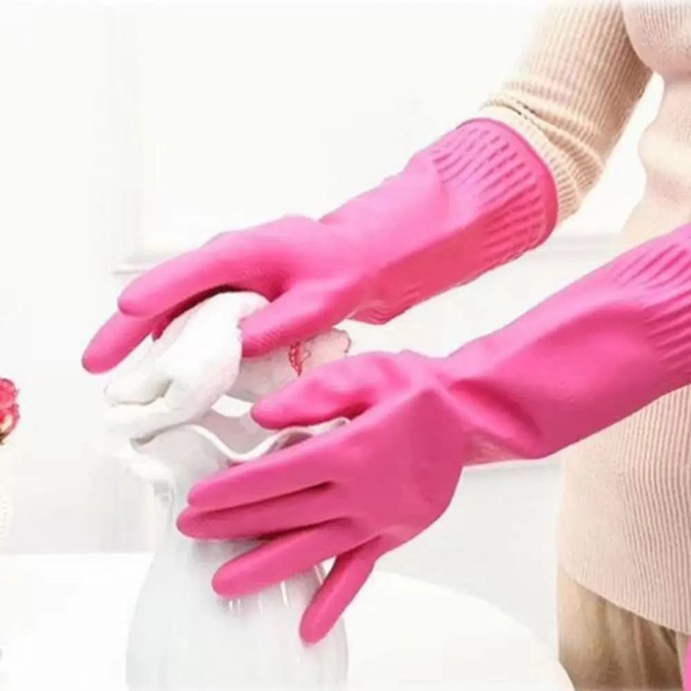 Guanti da cucina per lavare i piatti Guanti in lattice per la pulizia della casa Protezione lunga e spessa per lavare i piatti da donna