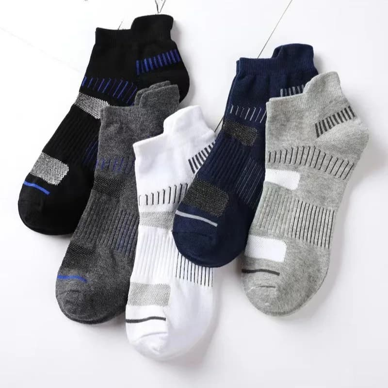 1/5 paia di calzini da uomo traspiranti in rete per la corsa, primaverili ed estivi, calzini sportivi da uomo comodi e casual, calzini corti versatili e alla moda