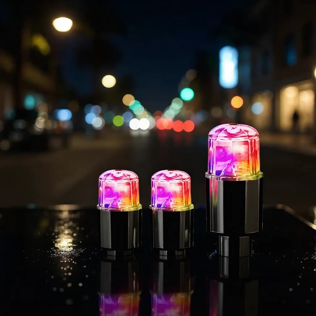 Pneumatic Tire Valve LED Lights Colorful Flash Lights Auto Auto Moto Air Valve for Tyres Wheel Light Bike Accessories