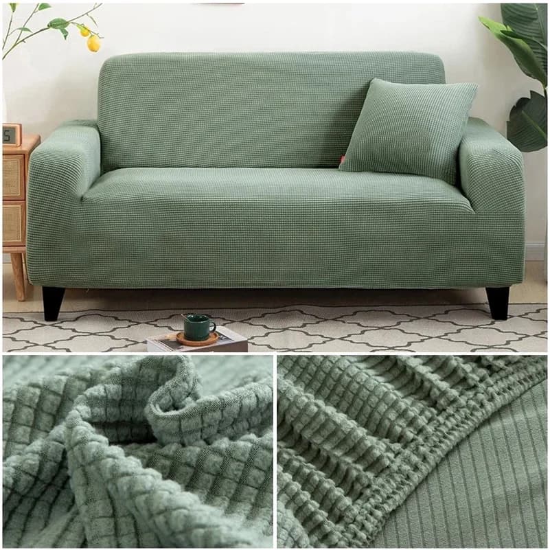 1/2/3/4 Seater Universal Stretch Sofa Cover Thicken Knit Elastic Slipcover Soft Couch Armchair Furniture Protector Living Room D