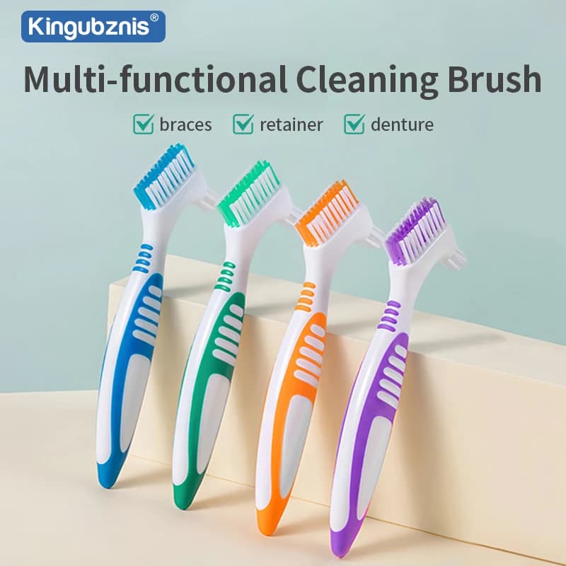 1pcs Invisible braces brushes retainers cleaning brushes orthodontic special dentures toothbrushes, denture double head cleaning