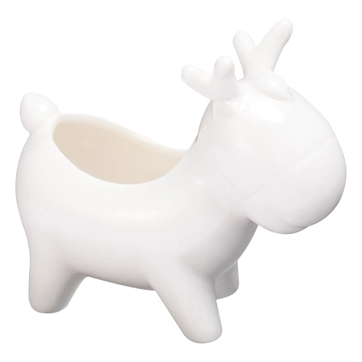 Chic Ceramic Deer Form Succulent Flower Pot Small Space Saving Desktop Decor for Office Home Indoor Garden Succulent Plant Pot