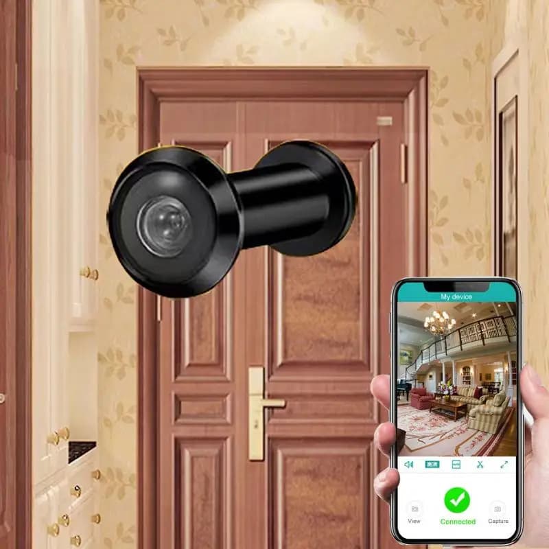 Occhio per porta panoramico a 360 gradi WIFI Spioncino Cat Eye H.265 Mini Wireless su telecamera domestica per visione notturna VIF