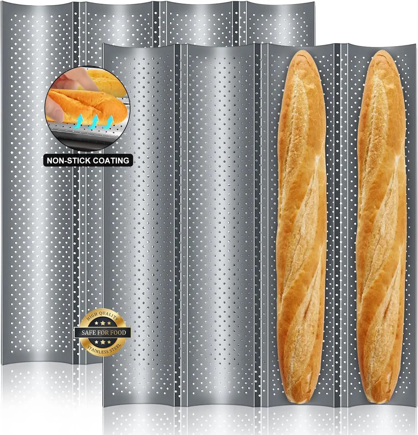 Baguette Pan Stampo per pane francese Bakeware Scanalatura Onde Stampo Torta Forno Pasticceria Vassoio Piatti Accessori da cucina Tostapane Strumento