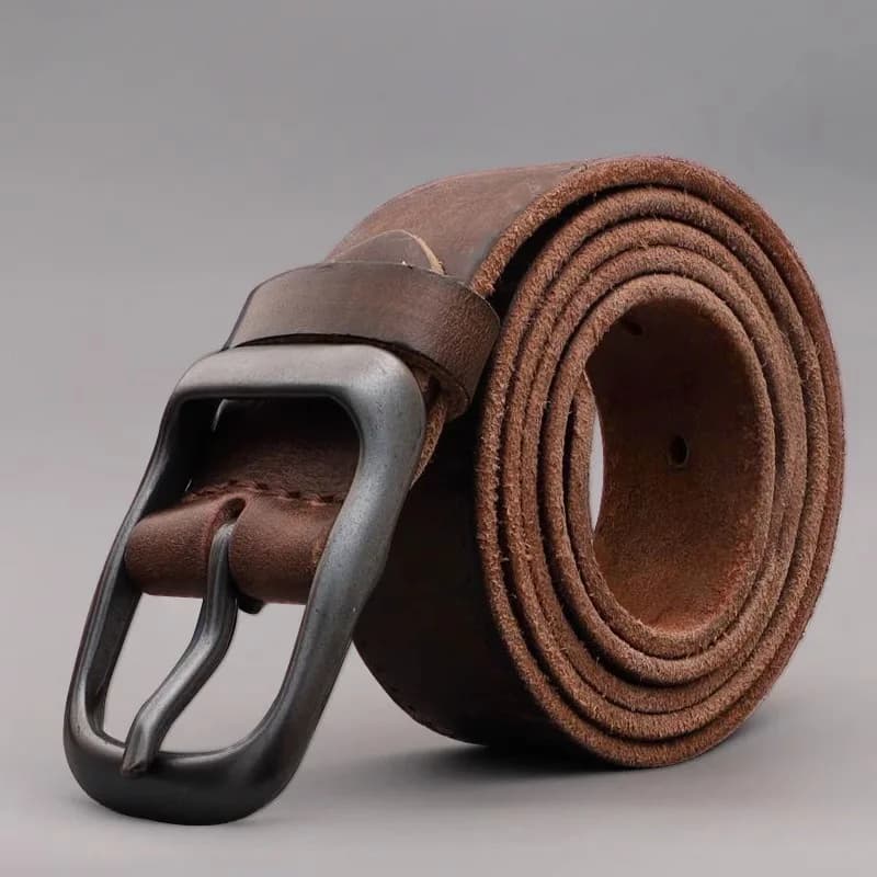 2026 Men's Luxury Head Layer Leather Belt - Retro Versatile Needle Buckle Belt - Suitable for Wearing Jeans and Casual Pants