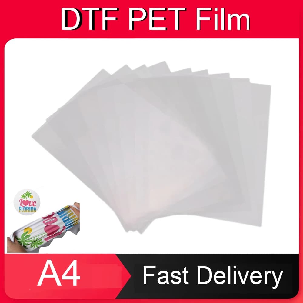 A4 DTF Transfer Film PET Heat Transfer Paper for DIY Direct to T-Shirts Onesies Socks Bags Textile