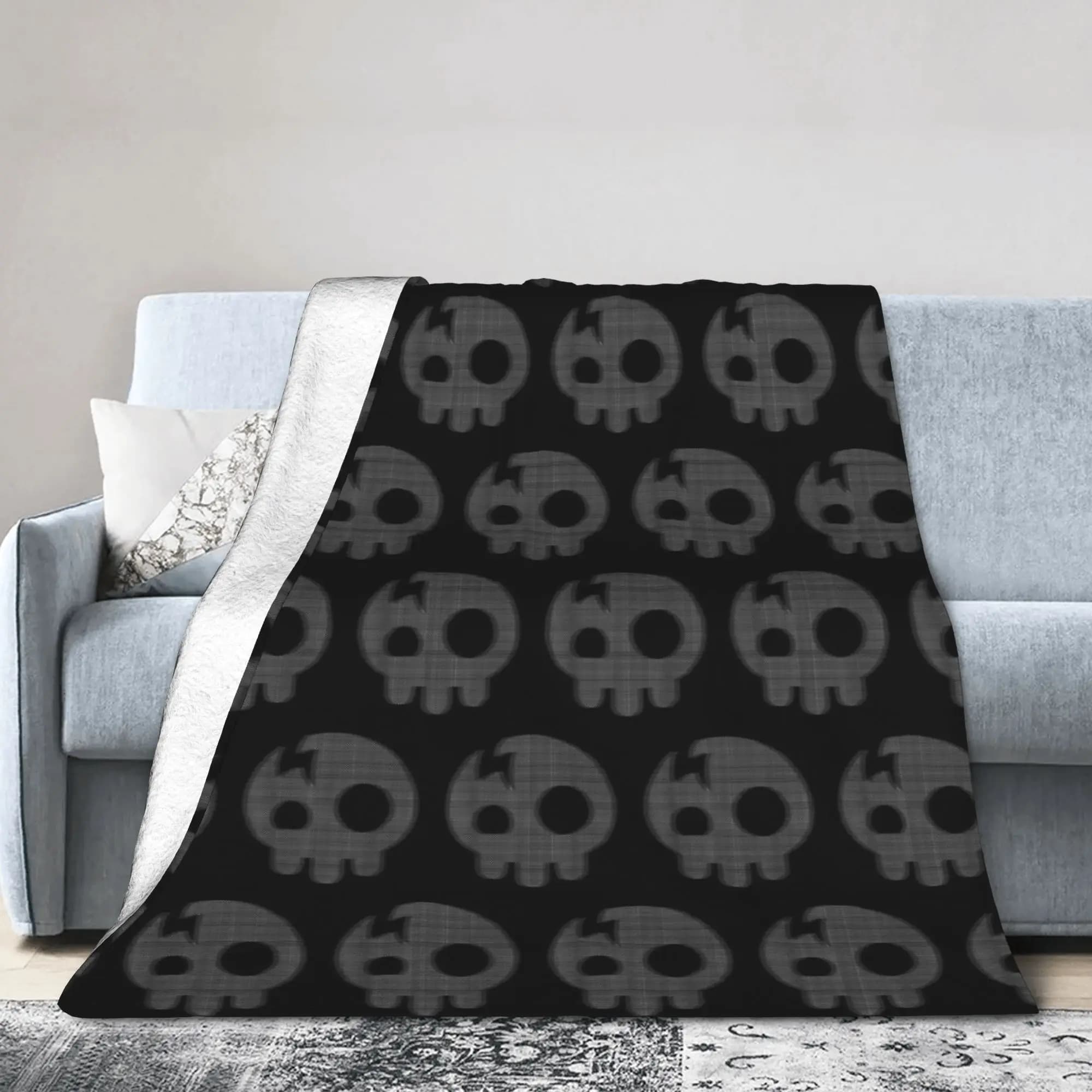 The Living Tombstone Motion Skull Plush Blanket Singer Vintage Throw Blanket for Quilt 125*100cm Warm