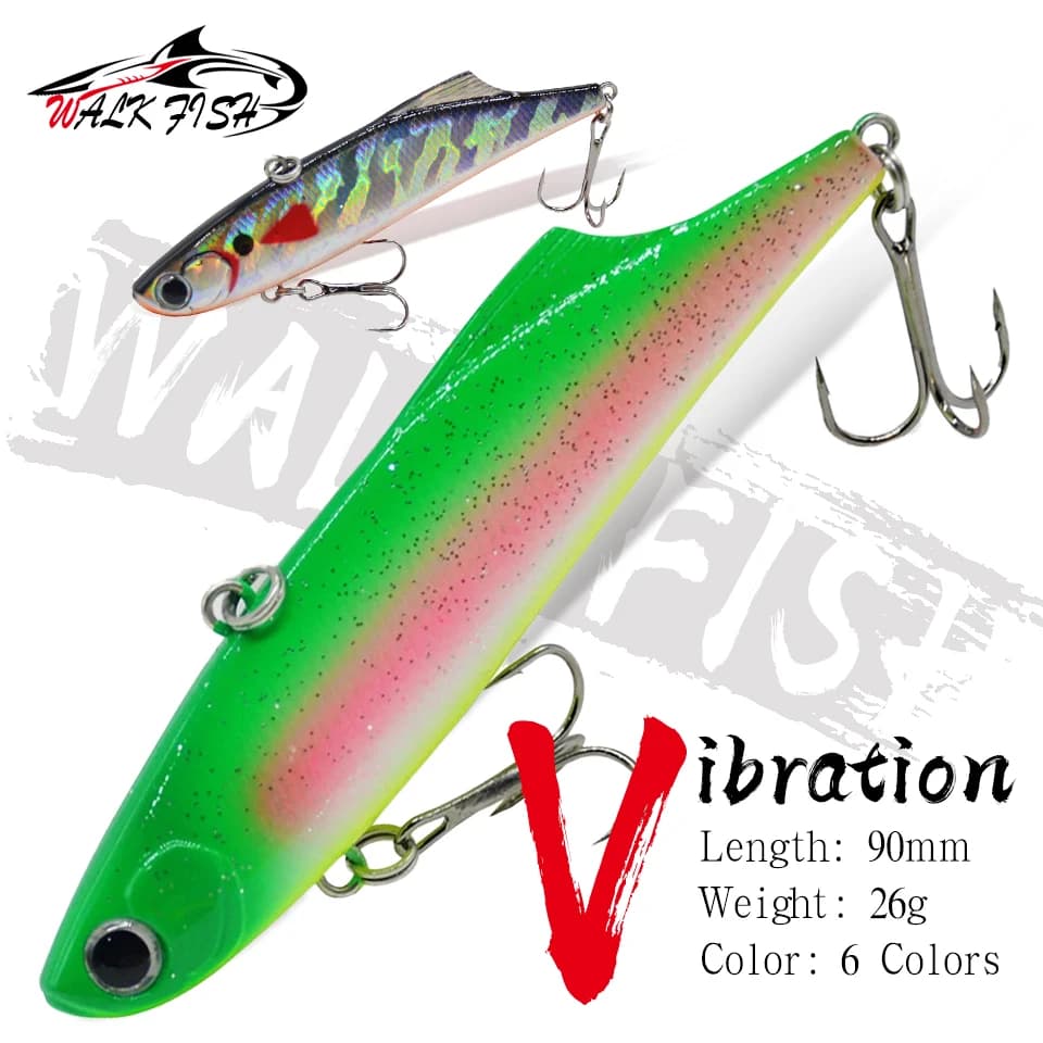 CAMMINARE PESCE 1 Pz 9 cm/26g Nuovo Ghiaccio VIB Affondamento A Lungo Raggio Pieno-nuoto Strato Esca Dura Bionico Esca Artificiale attrezzatura da pesca invernale