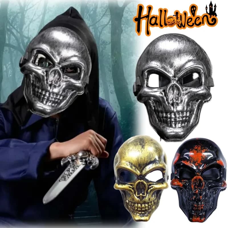 Spettrale Halloween Maschera con testa di teschio Decorazione per feste Spaventoso viso fantasma Performance Prop per feste di danza stregata e spettacoli horror