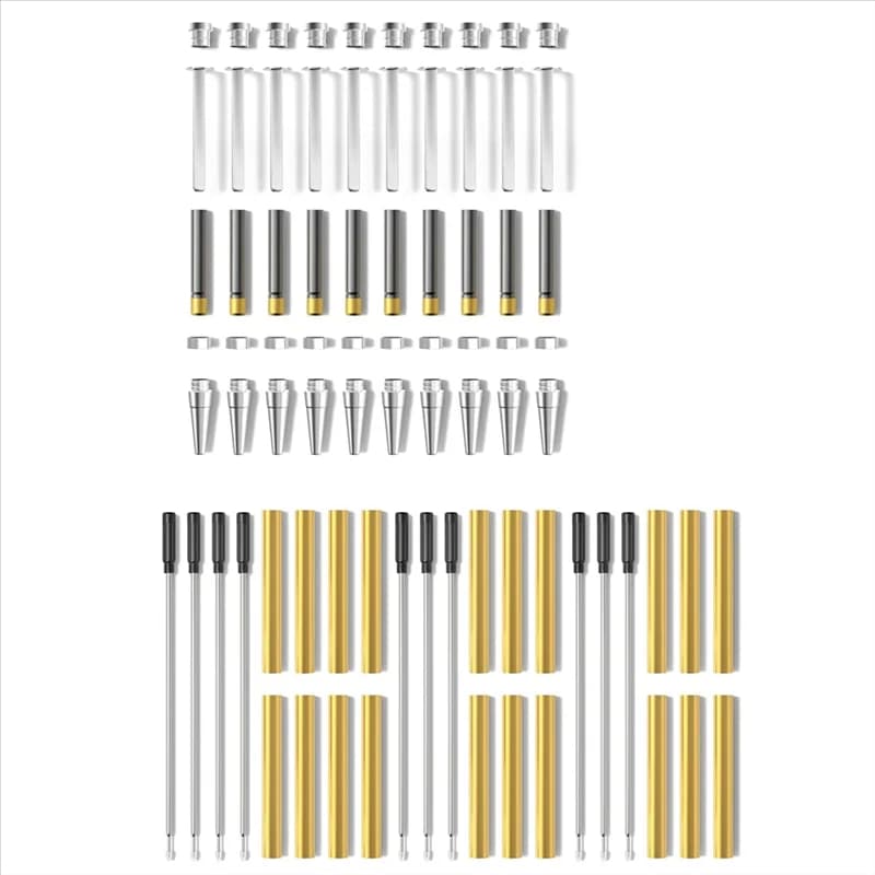 BAAR-Slimline Kit penna per tornitura del legno - Set argento Forniture per artigianato fai-da-te per tornio Tornitura di regali fatti a mano e strumenti di scrittura personalizzati