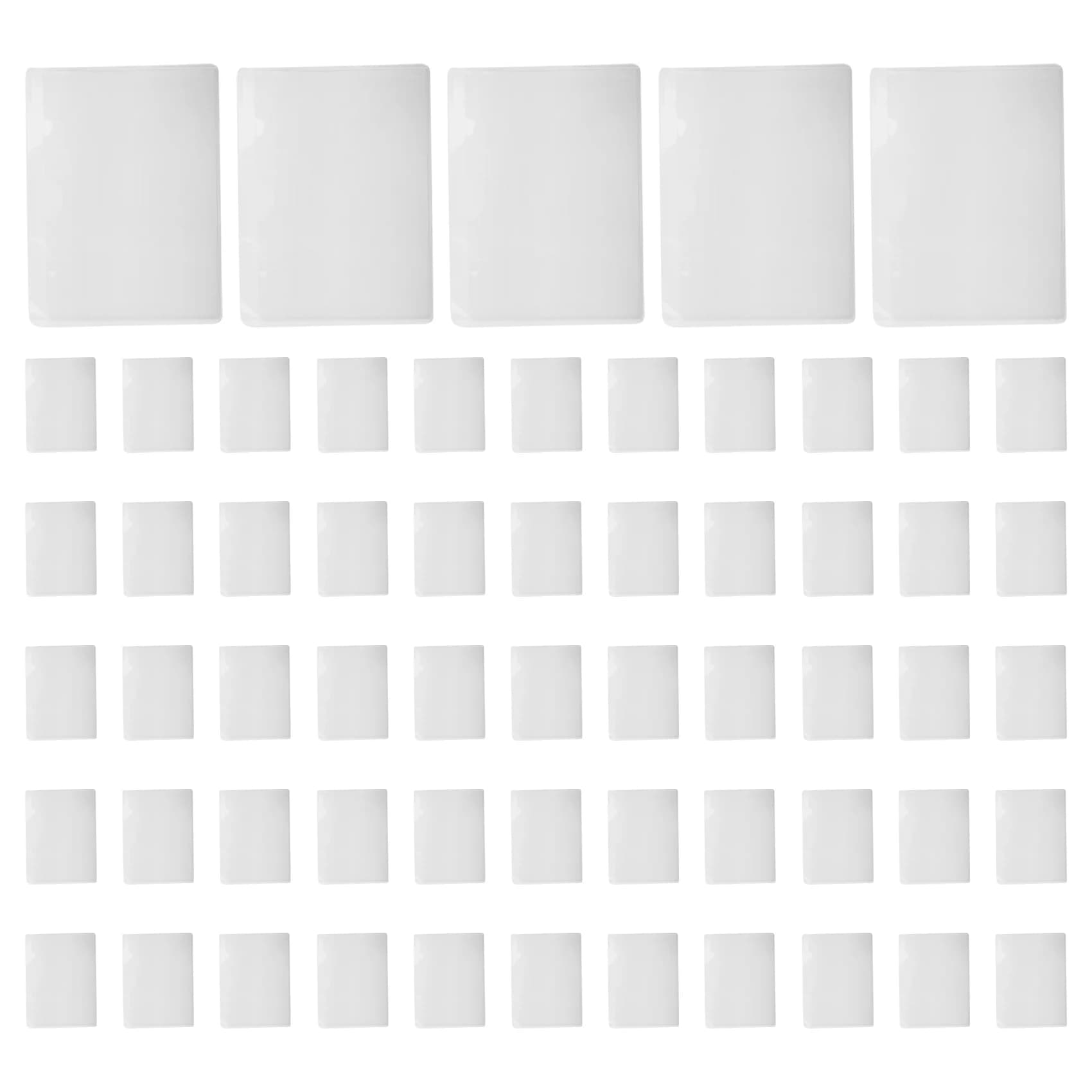 Confezione da 60 porta etichette autoadesive da 3,5 x 4,7 pollici Tasche per carte Porta etichette Porta carte da biblioteca in plastica trasparente