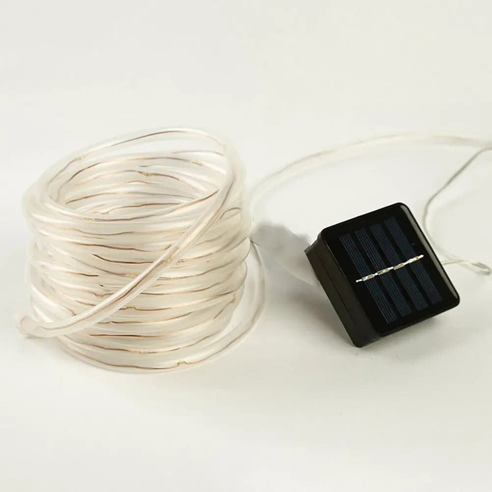 Luci Solari a Tubo LED da 7 Metri con 50 LED, Impermeabili, Flessibili, Regolabili per Esterni, Interni, Giardino, Patio, Natale