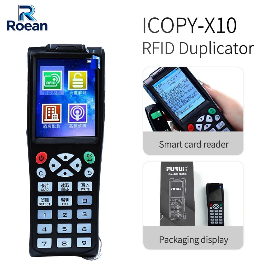ICOPY X10 Handheld RFID Card Copier 125KHz 13.56MHz NFC IC ID Card Reader NFC Tag T5577 CUID Clone Support WiFi