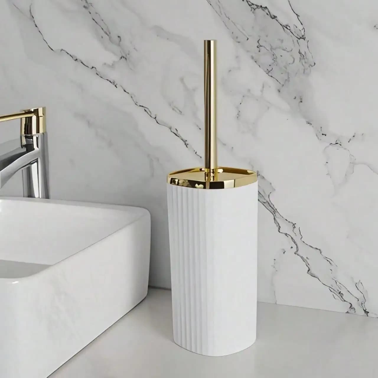 1 brush for WC plated with long handle and full cover, home toilet cleaning set, for bathroom cleaning, bathroom decorations, autumn decorations