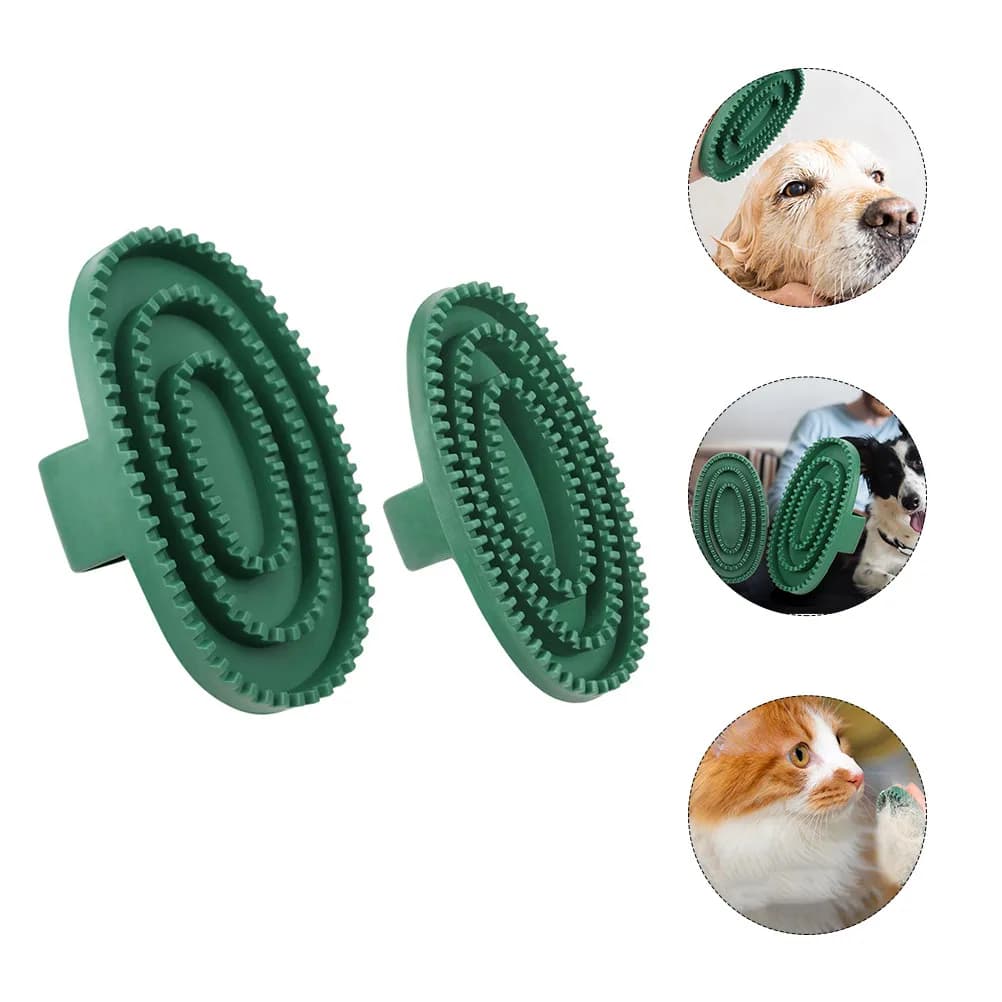 2 Spazzole per il Bagno degli Animali Domestici, Spazzola per Toelettatura Cani, Massaggio e Pulizia con Shampoo, Accessori per il Bagno dei Cani