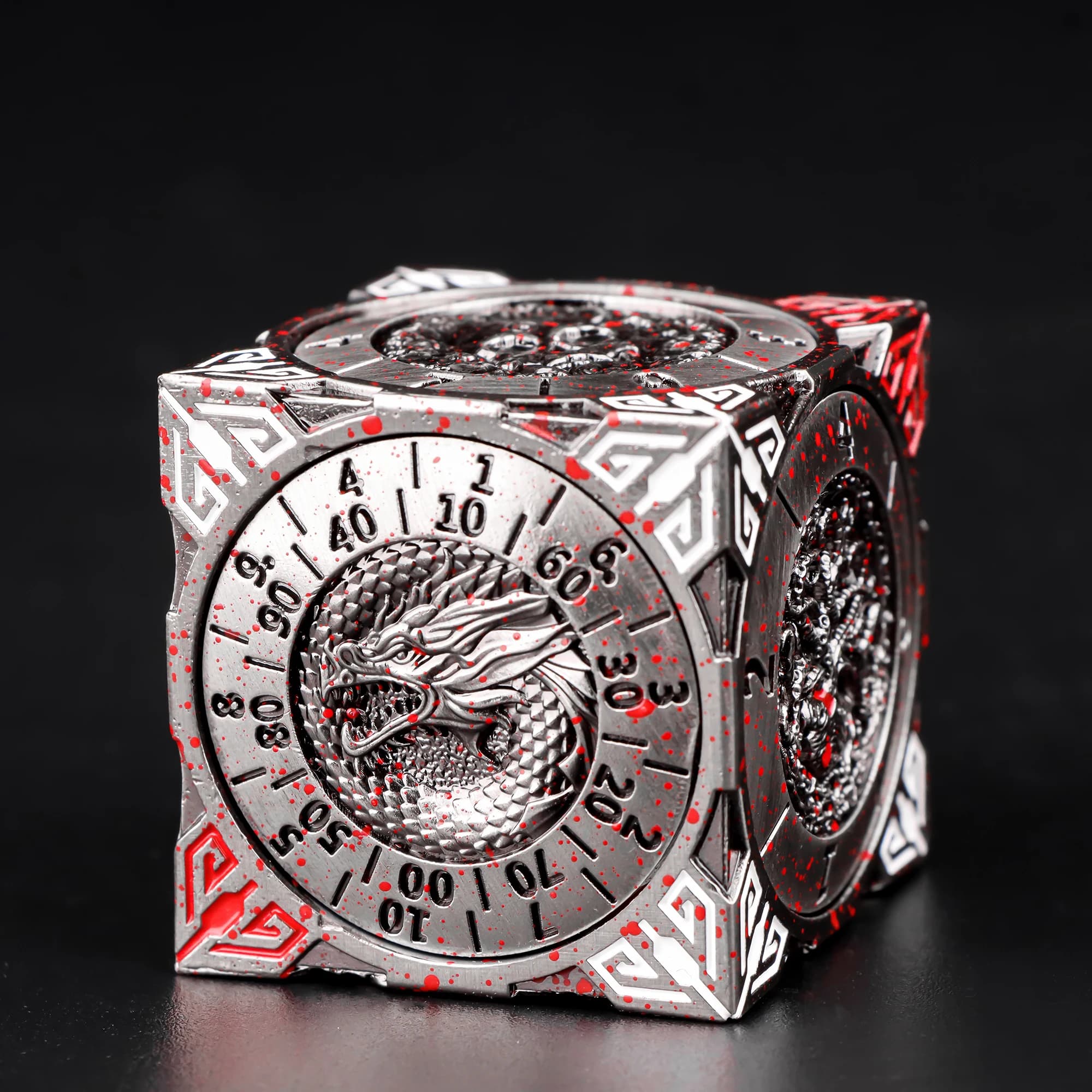 7 in 1 DND Spinner Dice Set Unique Metal Cube D&D 3D Relief Dice for Dungeons And Dragons Cool Polyhedral Role Playing Gift