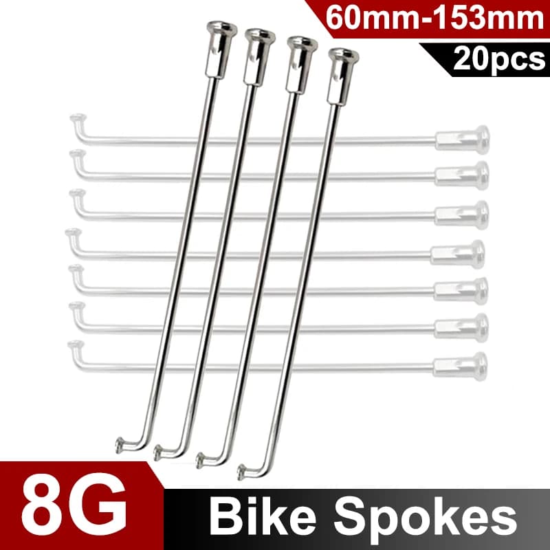20Pcs/Lot 8G Diameter 4.0mm J Bent Motorcycle Spokes 45# Carbon Steel Sliver Electric Bike Spokes 60-153mm Wheel Spokes