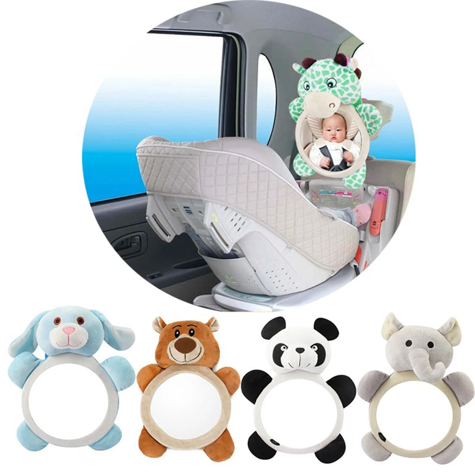 PANGDUBE Specchietto Retrovisore per Auto per Bambini, Vista Ampia e Nitida, Infrangibile, Specchio di Sicurezza per Seggiolino Auto, Monitor per Neonati