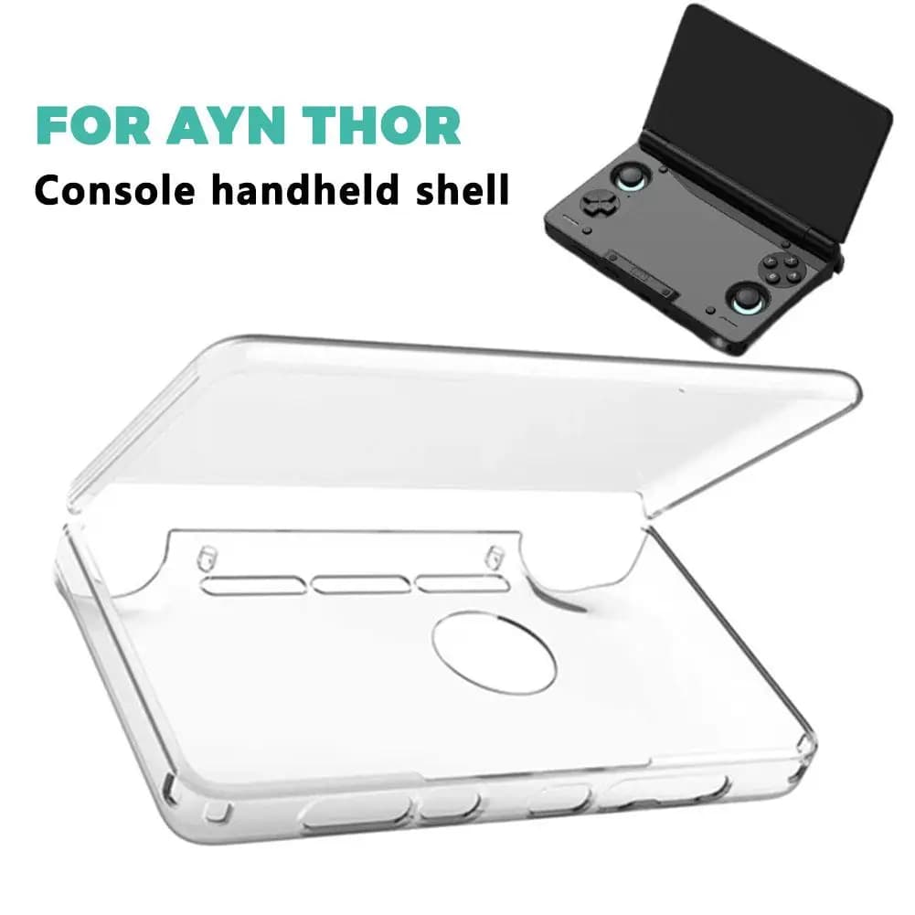 Per AYN THOR Custodia protettiva morbida in TPU trasparente Nuovo doppio schermo Flip Up Custodia portatile per console di gioco Custodia anticaduta Shell Grip