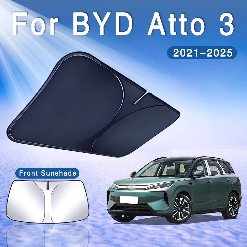 Foldable Car Sun Visor Front Windshield Sunshade Heat Insulation Summer Cooling Auto Accessories For BYD Atto 3 2021-2025