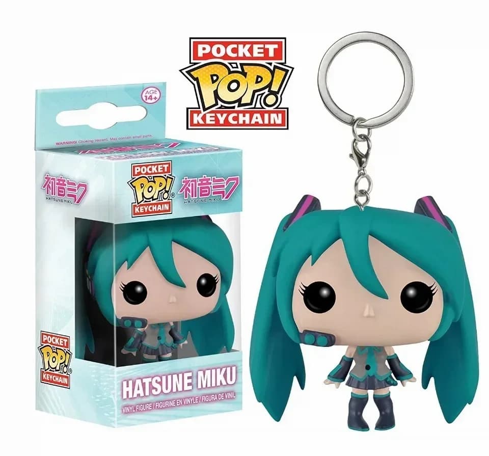 FUNKO POP Anime Hatsune Miku Portachiavi Pocket Pop Portachiavi Giocattolo Action Toy Figure Portachiavi Figura in vinile Giocattoli per bambini