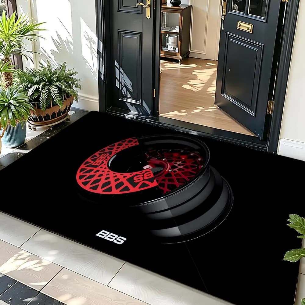 Tappetino AutoPart B-BBS in Morbido Flanella, Tappeto Antiscivolo Assorbente per Ingresso, Bagno e Camera da Letto