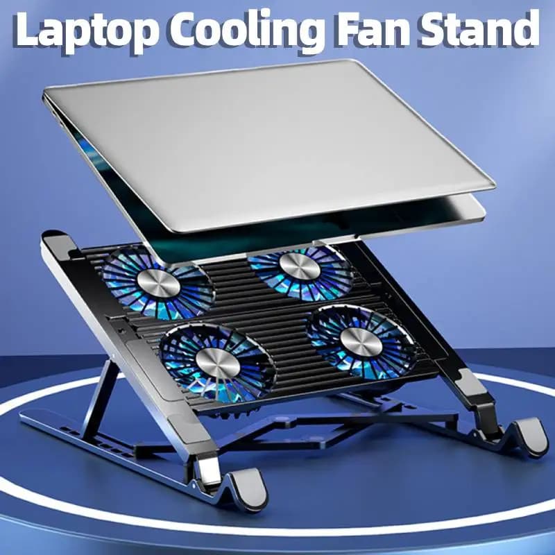 Supporto Portatile per Laptop con 2/4 Ventole, Ventola di Raffreddamento Pieghevole RGB Silenziosa per Gaming, per Notebook da 11-17.3 Pollici