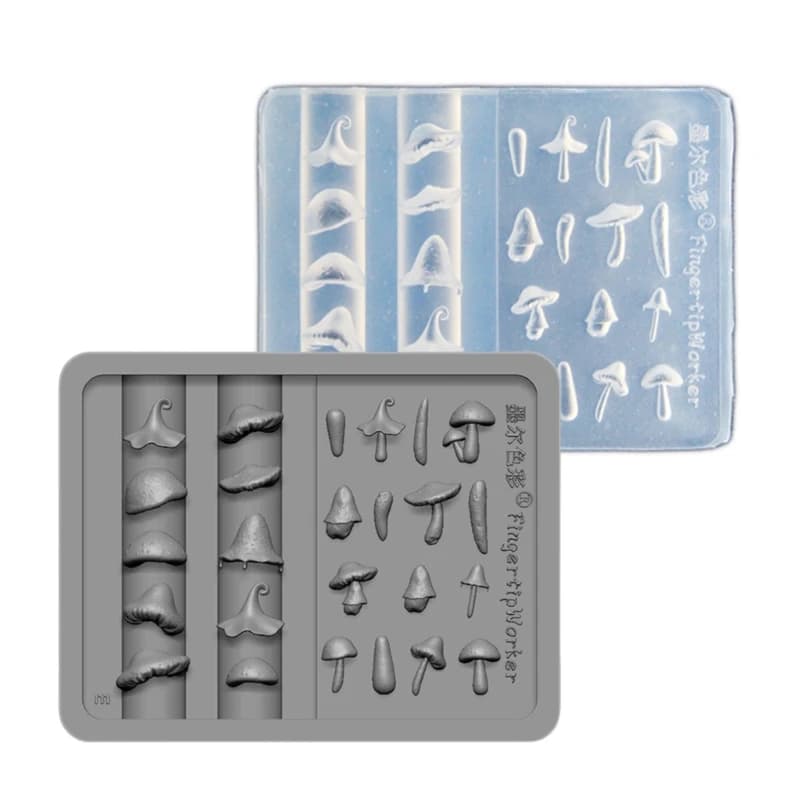 Stampo per timbri in silicone per nail art per feste e salone Stampo per manicure a forma di fungo Stencil per unghie in rilievo per donne