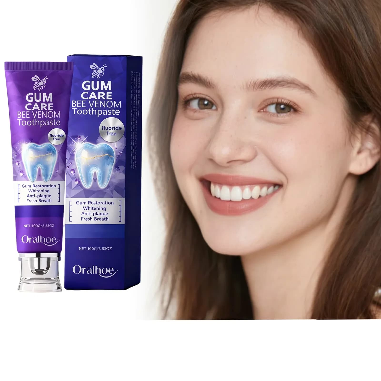Bee Venom Toothpaste Dental Care Gel Deep Cleaning Removes Tooth Stains Fresh Breath Protect Oral Health Mint Fresh Toothpaste