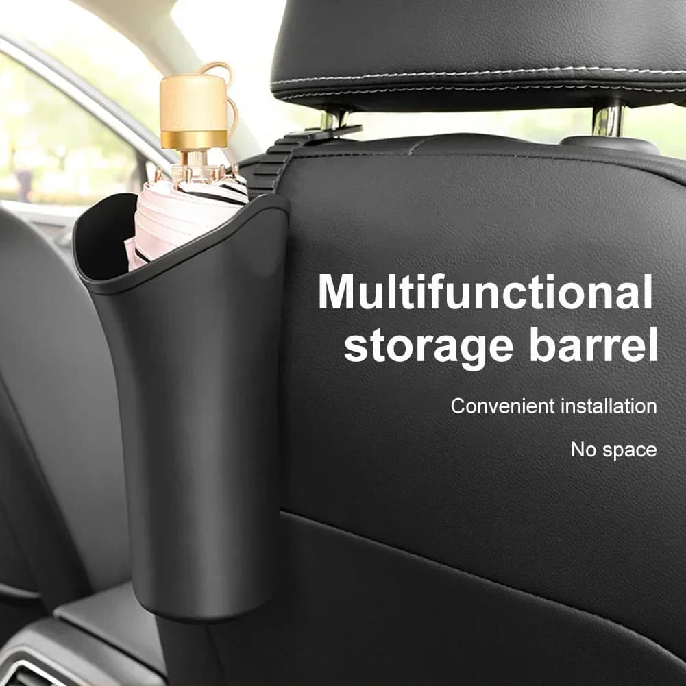 Scatola portaoggetti multifunzionale per auto per secchio organizzatore per ombrellone Waterproo Bottiglie d'acqua sospese automaticamente Supporto per rack Sedile posteriore Spazzatura